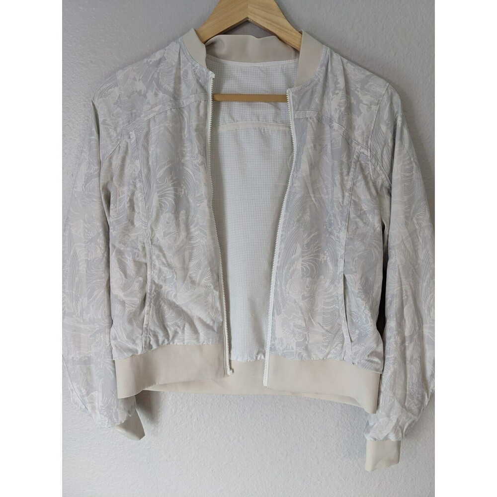 lululemon athletica Off-White Floral Bomber Jacket
